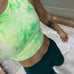 lululemon energy longline bra size 8 Marble Dye Yellow Highlight Green