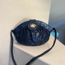 Dark blue vintage 80’s shoulder Blue bag crossbody bag unique design retro