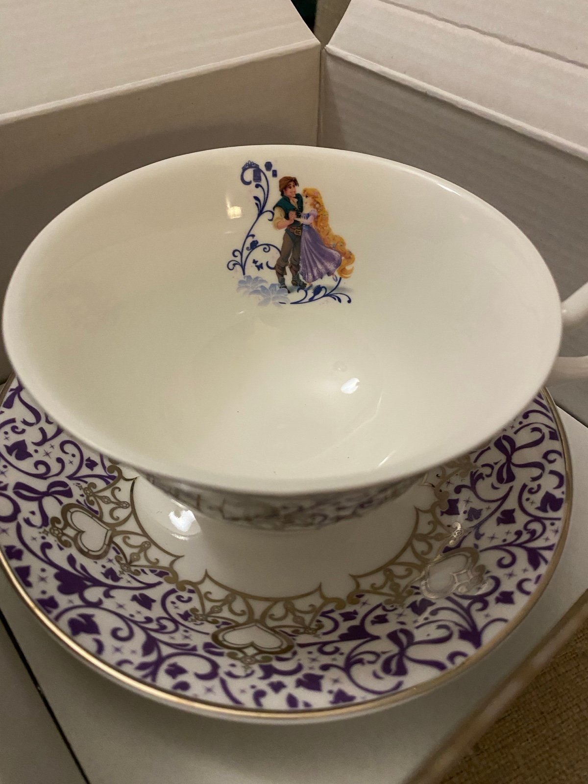 Disney 100 English Ladies Tangled Rapunzel & Flynn Fine Bone China Cup & Saucer