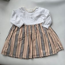 Baby kid dress 3/6 months Burberry Long Sleeves White Beige