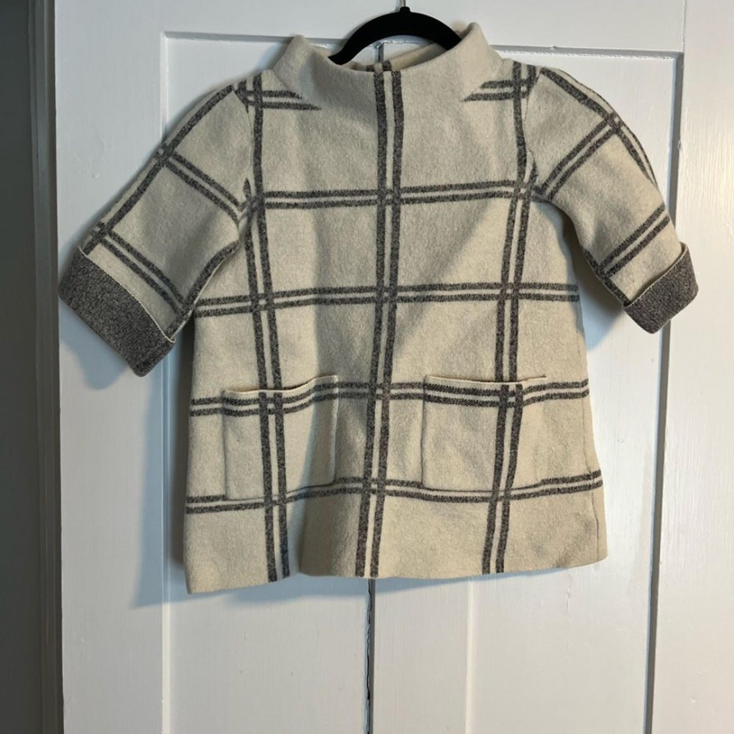 MOTH Anthropologie Wool Blend Sweater Top plaid Turtleneck Size Small