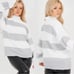 Casual Mock Neck Sweater -Womens Horizontal Striped Sweatsr