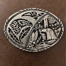 Belt Buckle handcrafted in USA, 3D Eagle, very detailed