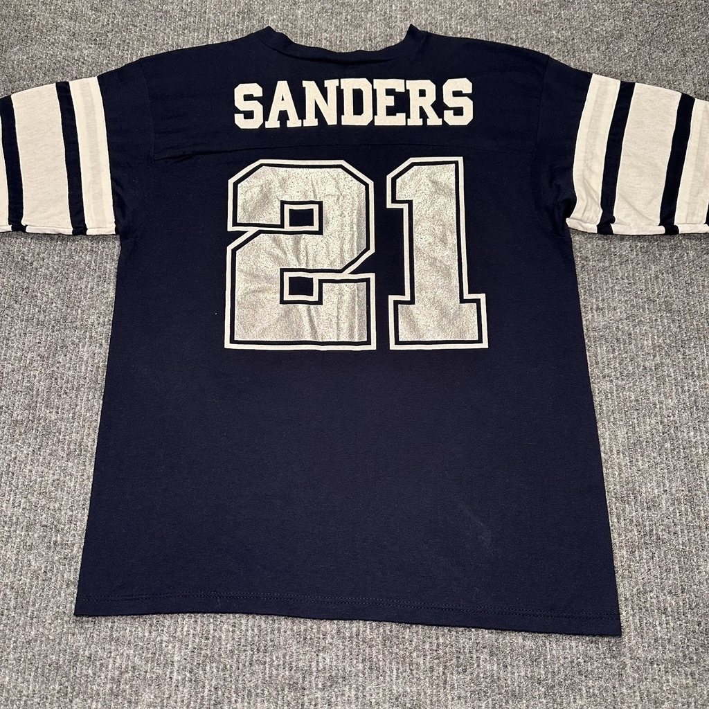 Vintage Deion Sanders 90s Dallas Cowboys T Shirt Adult Large Logo 7 #21 Jersey