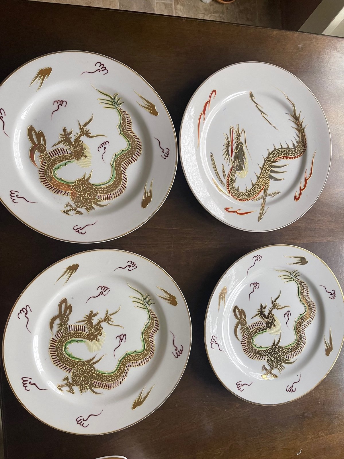 Moriage Dragon Tea Set and Plate Ware