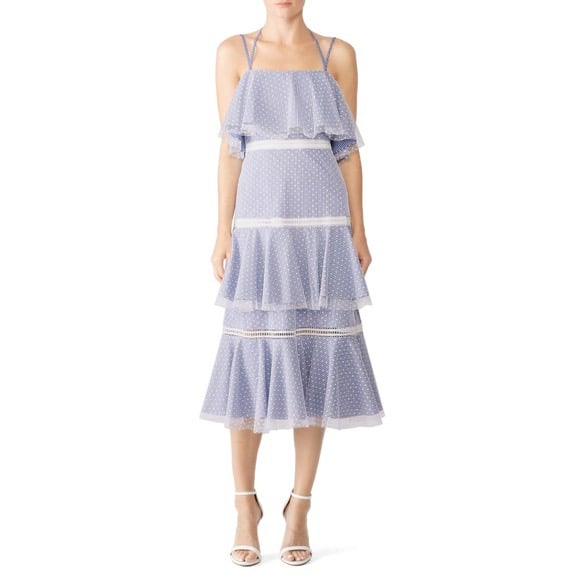 Prabal Gurung Halter Tiered Midi Dress