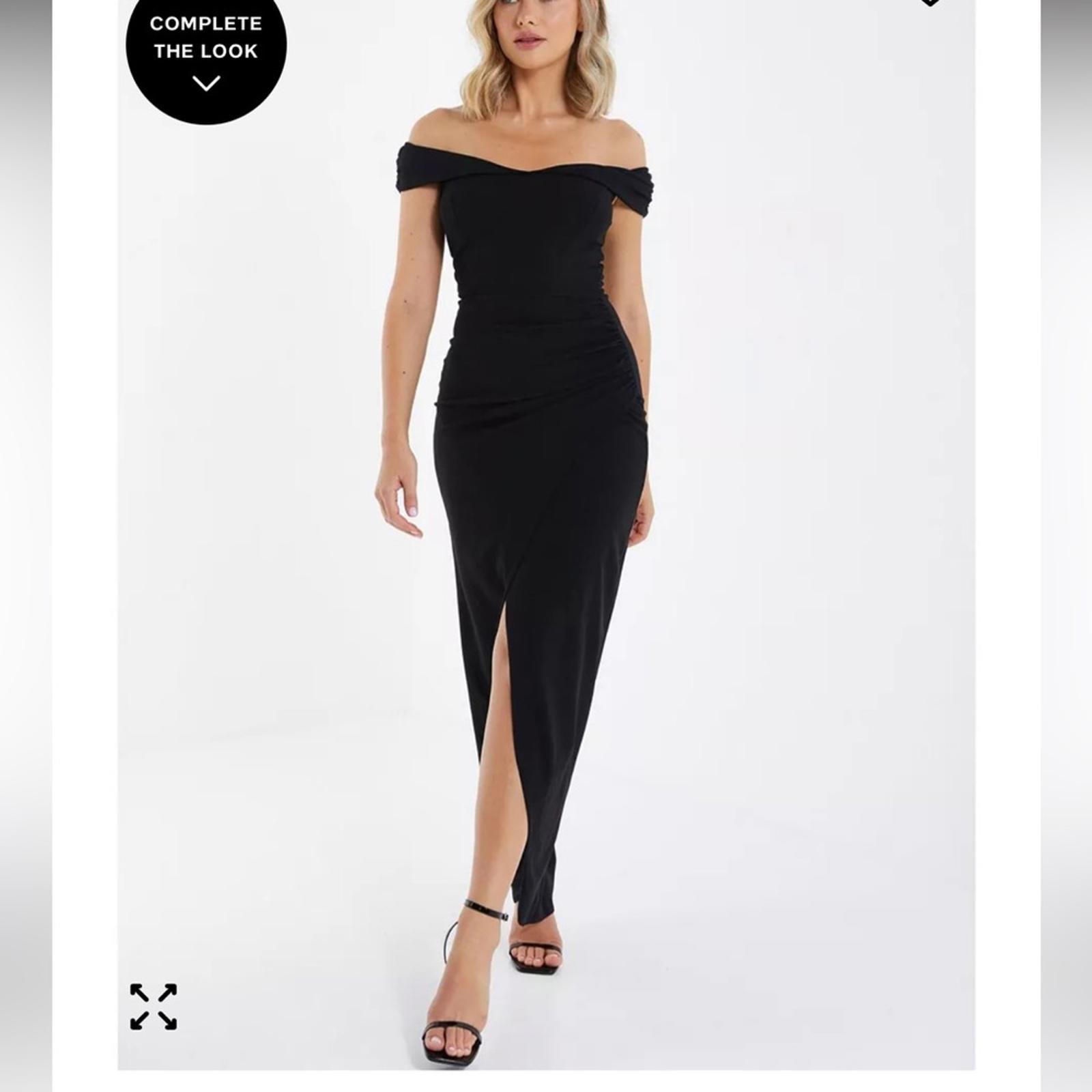 Chic Black Strapless Evening Dress Sz 6 New