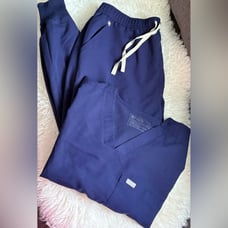 FIGS Navy Blue Scrub Set Jogger Pants & Scrub Top Size XXL