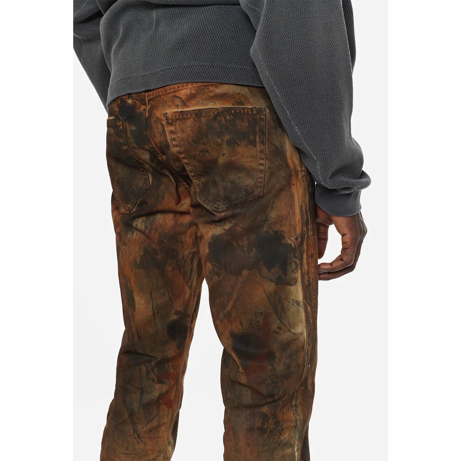 John Elliott Men's The Daze Painted Camo Japanese Made Straight Leg shops Denim Jeans