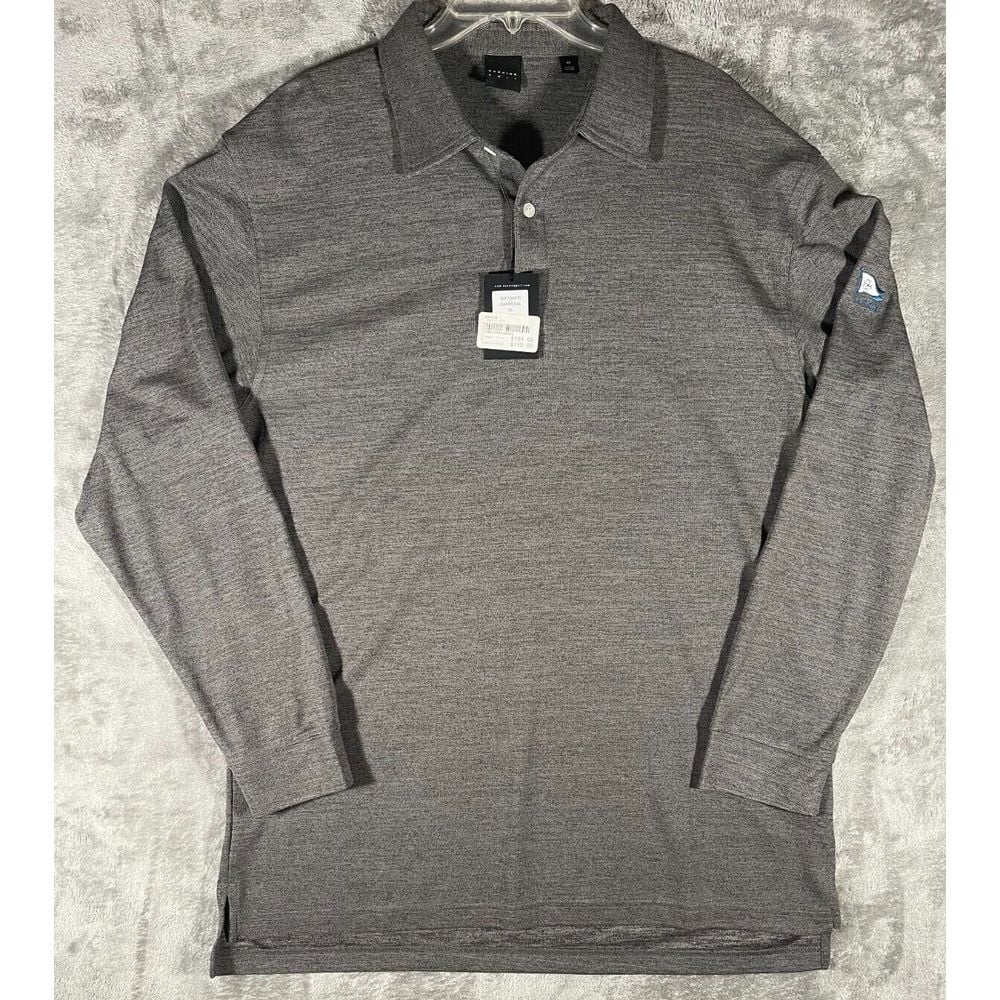 NWT Dunning XL Charcoal Performance Long Sleeve Golf Shirt