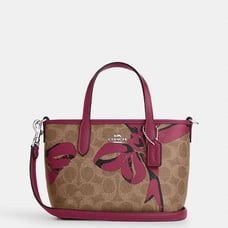 Coach City Mini Tote Bag In Signature Canvas With Bow Print