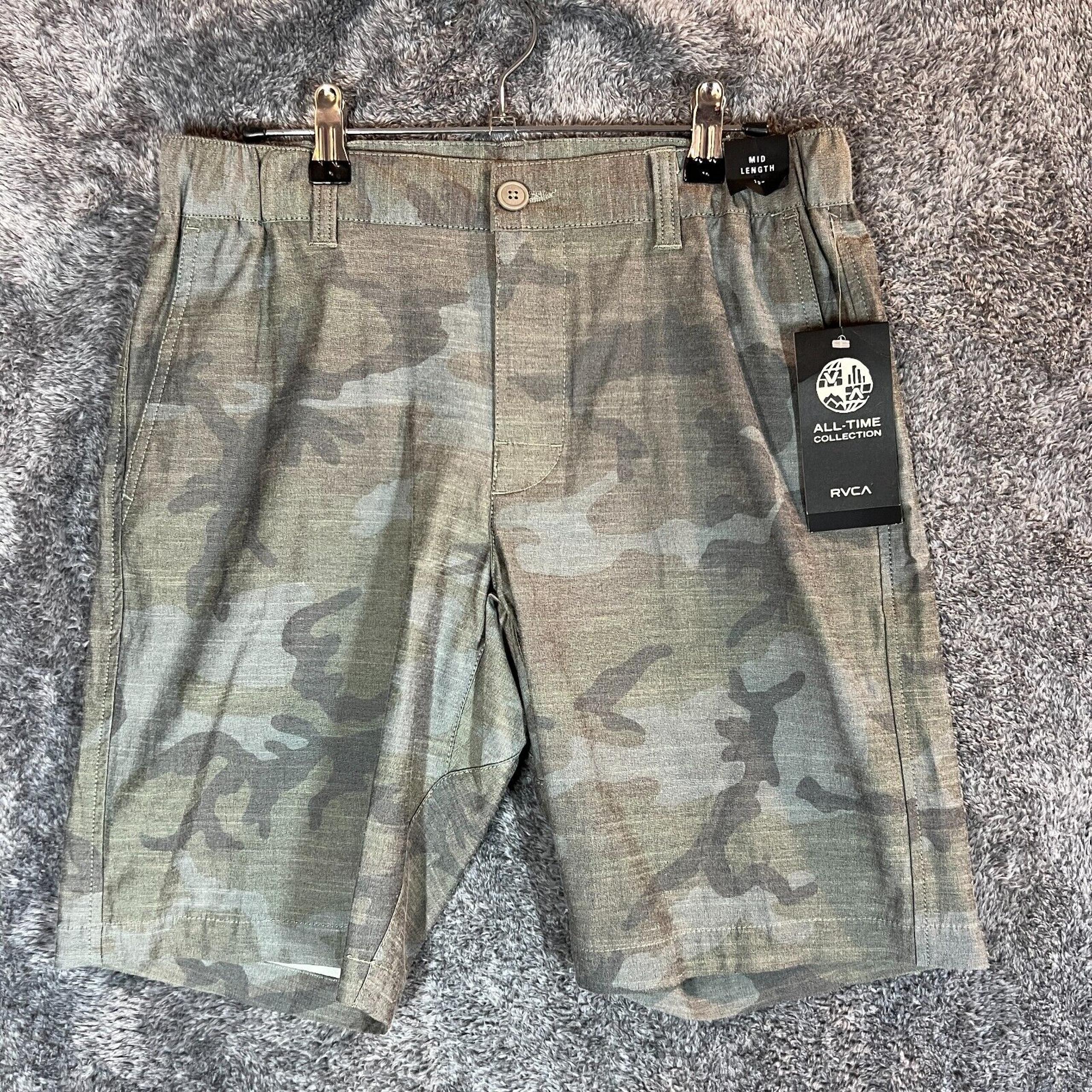 RVCA Shorts Mens 28 Camo All Time Collection Mid Length 10" Inseam Lightweight