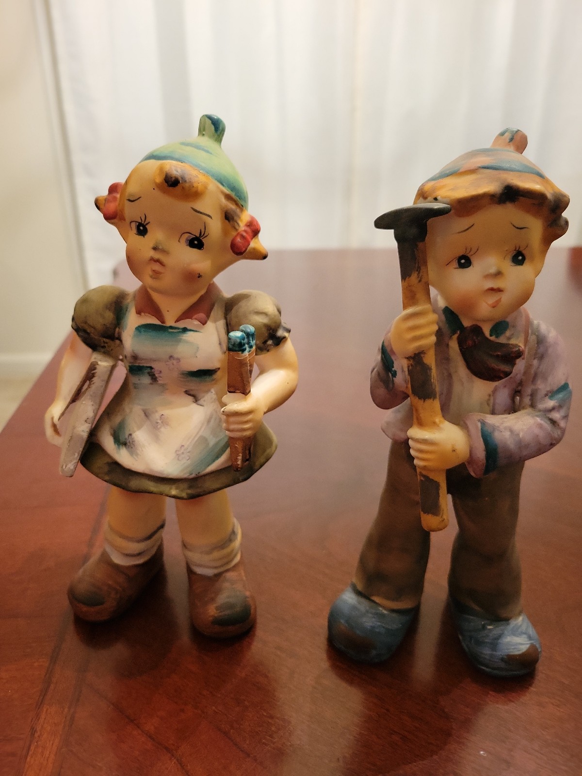 Vintage 1950s 8 Ceramic Figurines by Chase. Made in Japan