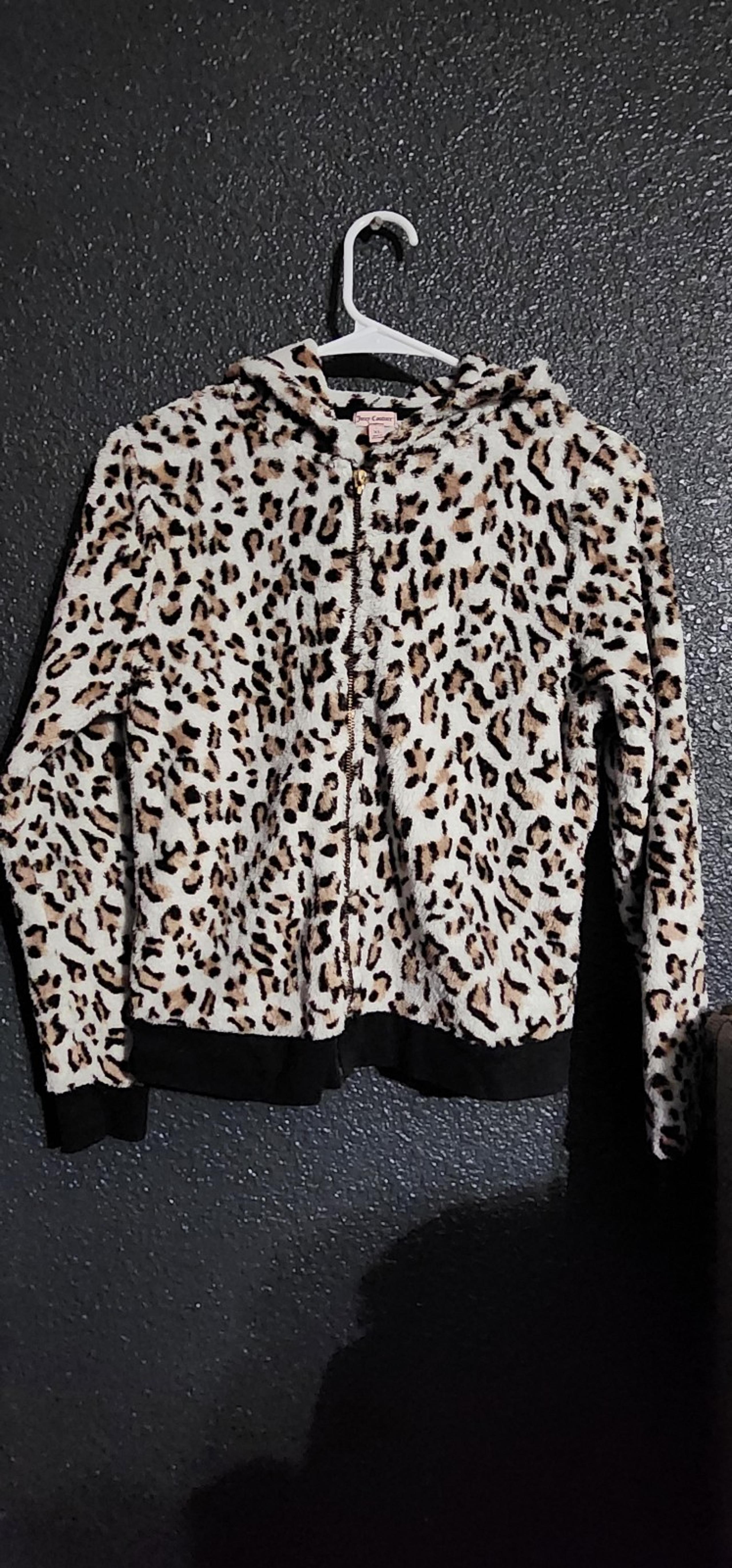 Juicy Couture Cheetah Leopard Print Fleece Y2K Hoodie