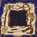 Vintage Italian Scarf Blue and white scarf with golden saddle/fan/satchel horse