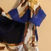Vintage Italian Scarf Blue and white scarf with golden saddle/fan/satchel horse