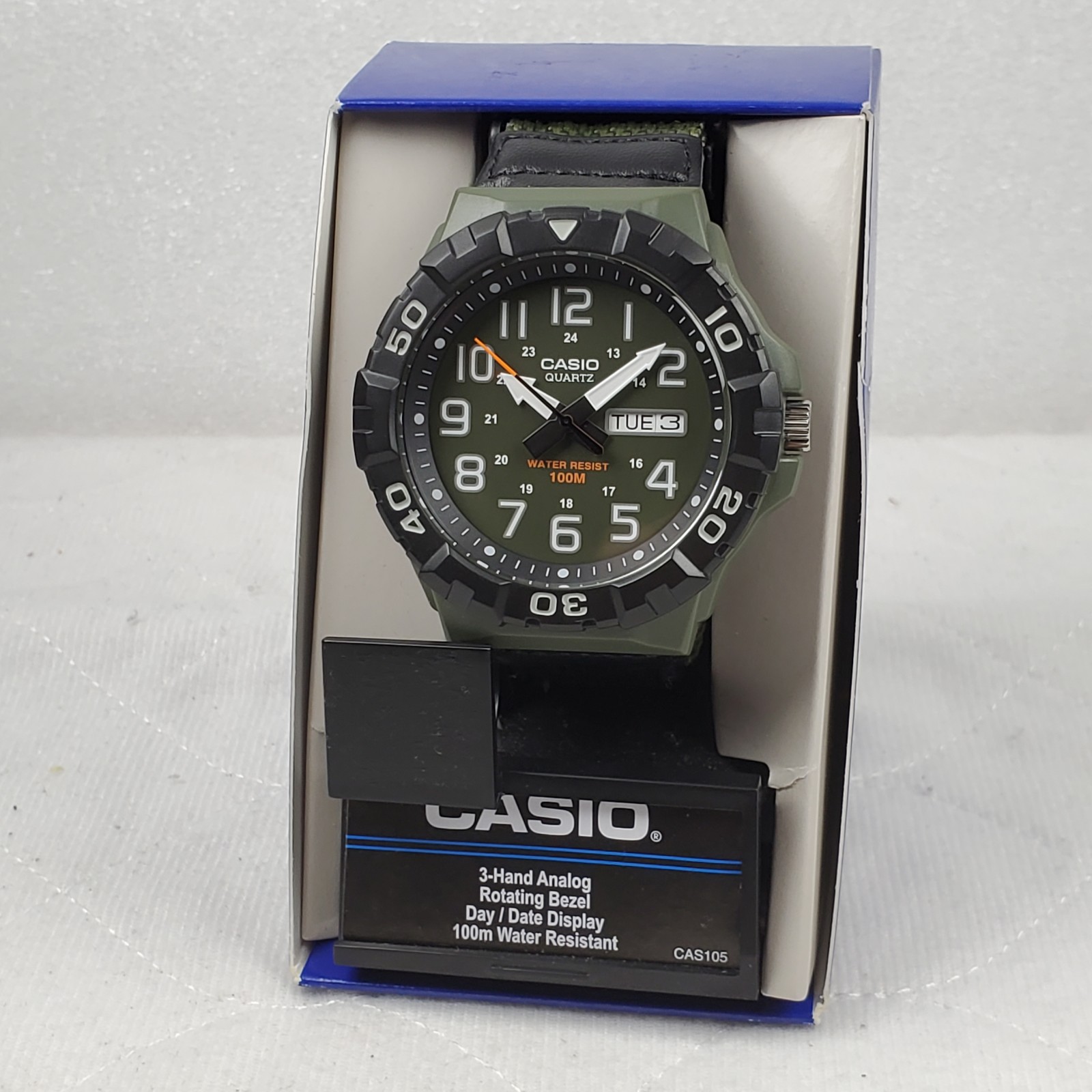CASIO MRW210HB QUARTZ 3-HAND ANALOG GREEN BLACK MEN'S WATCH NEW