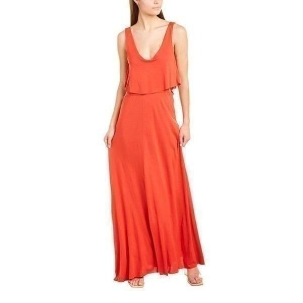 ALLSAINTS Red Helena Popover Maxi Dress