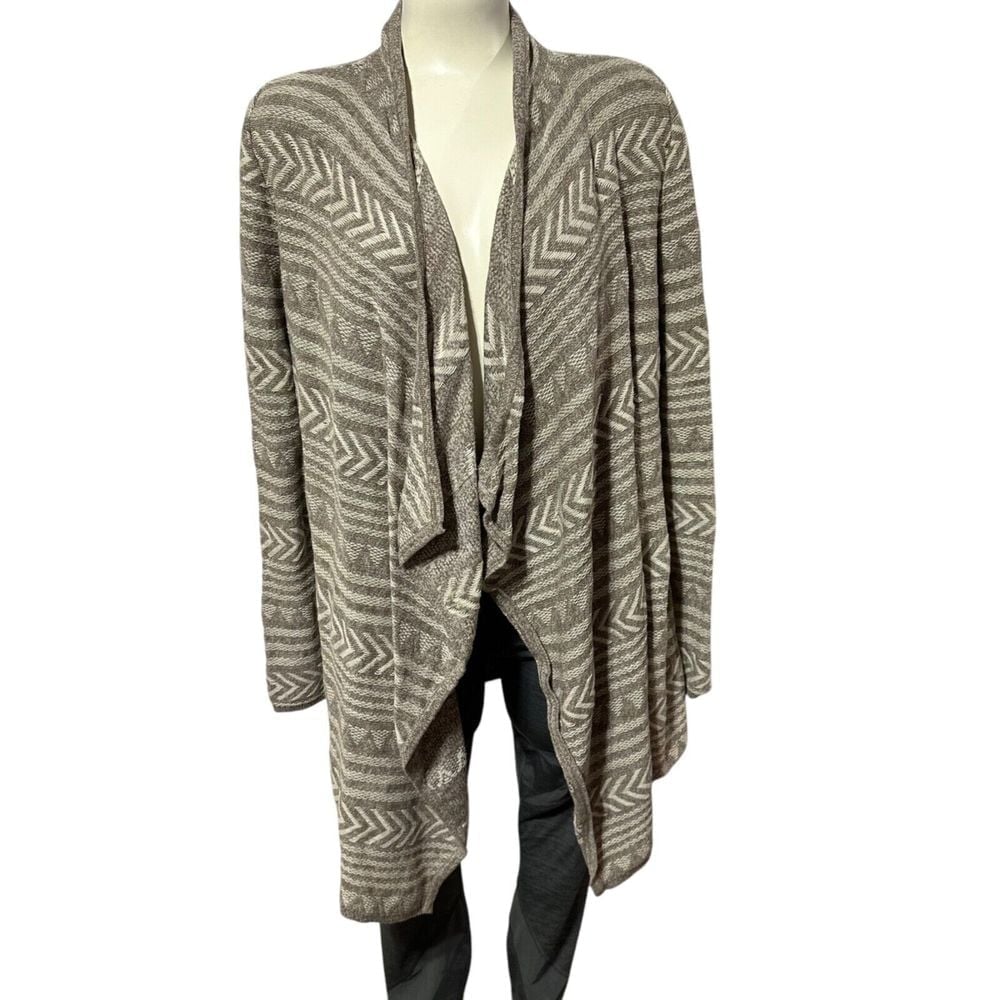 Lucky Brand Women's Cardigan Drape Size M Brown Cream - NWOT - Christmas