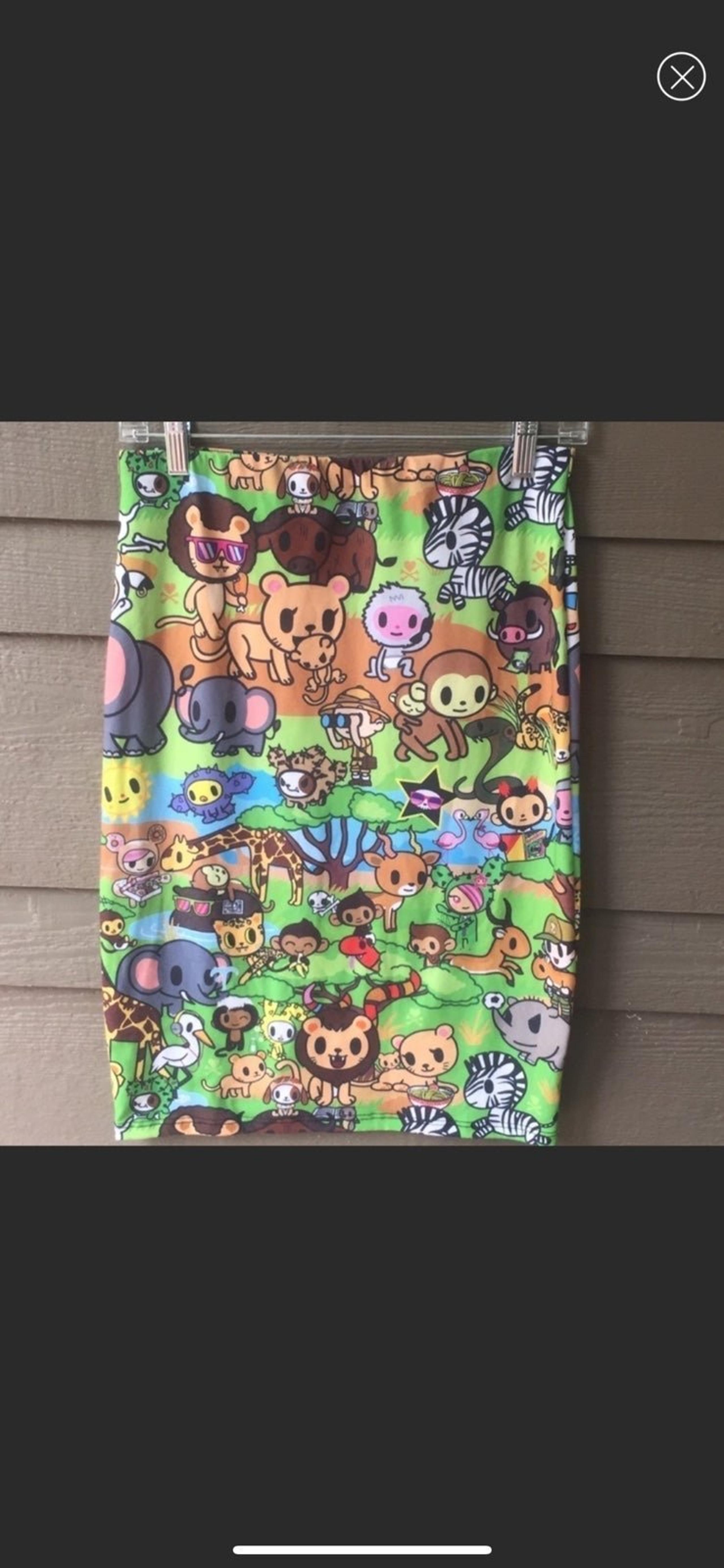 Savannah Safari Kawaii Tokidoki X JapanLa Collab Pencil Skirt RARE