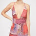 Free People Margarita Bohemian Patchwork Red Purple Flowy Jumpsuit