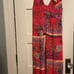 Free People Margarita Bohemian Patchwork Red Purple Flowy Jumpsuit