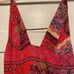 Free People Margarita Bohemian Patchwork Red Purple Flowy Jumpsuit