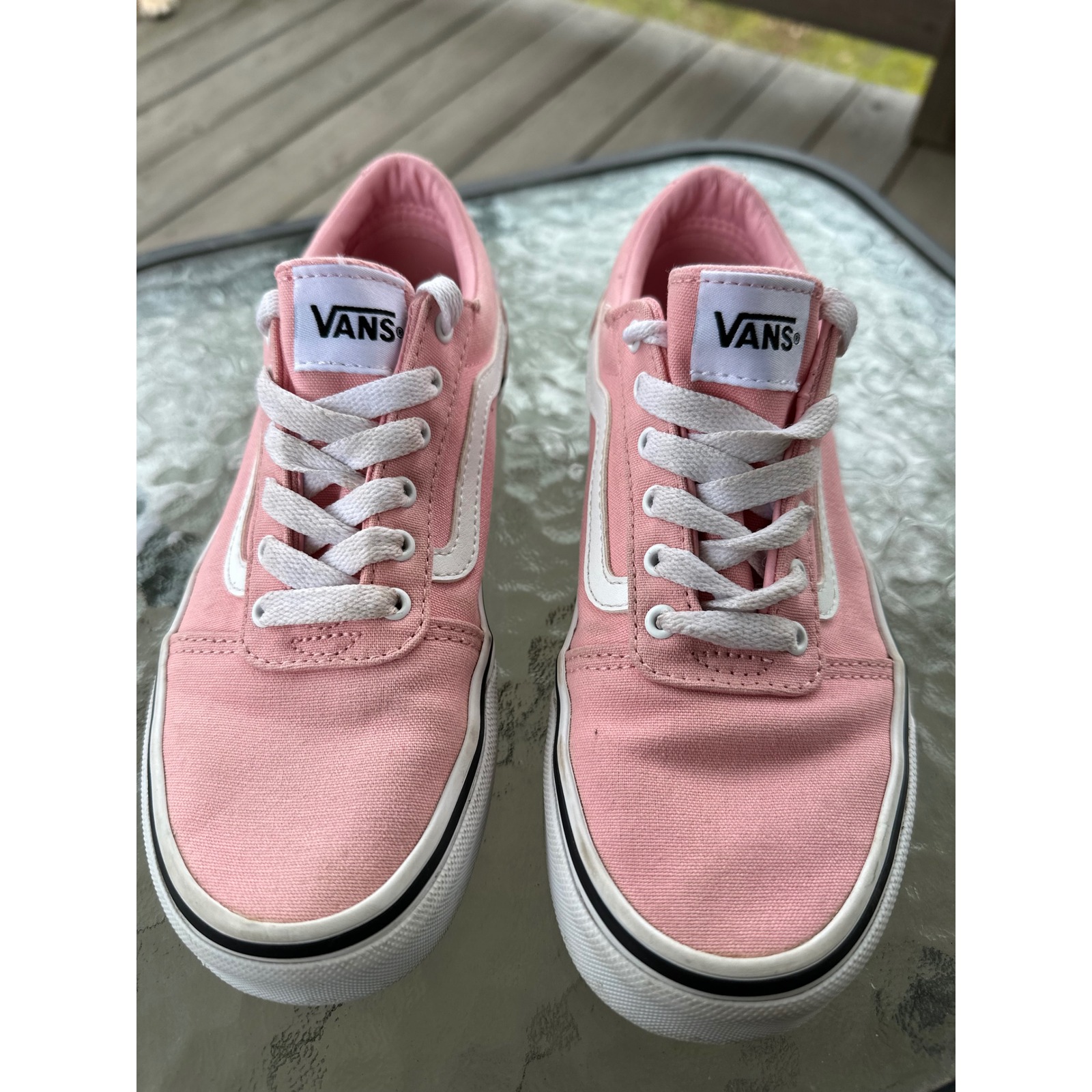 Vans Ward Low-Top Pink Canvas Sneakers Casual Shoes Girl's Youth Size 3