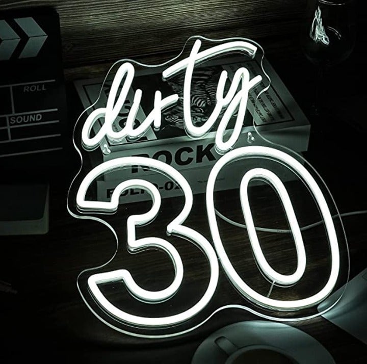 Fun Bright Cool White Dirty 30 LED Night Light Birthday Room Wall Decoration