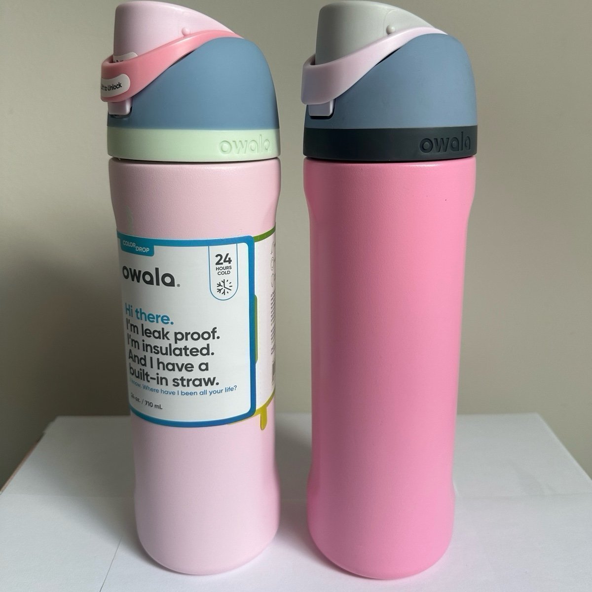 Owala BNWT Good Egg and EUC Pink Skies Free Sip 24 oz