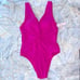 New VICTORIA'S SECRET SWIM Twist Plunge One-Piece Swimsuit Pink Large