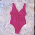 New VICTORIA'S SECRET SWIM Twist Plunge One-Piece Swimsuit Pink Large