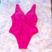 New VICTORIA'S SECRET SWIM Twist Plunge One-Piece Swimsuit Pink Large