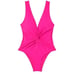 New VICTORIA'S SECRET SWIM Twist Plunge One-Piece Swimsuit Pink Large