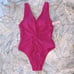 New VICTORIA'S SECRET SWIM Twist Plunge One-Piece Swimsuit Pink Large