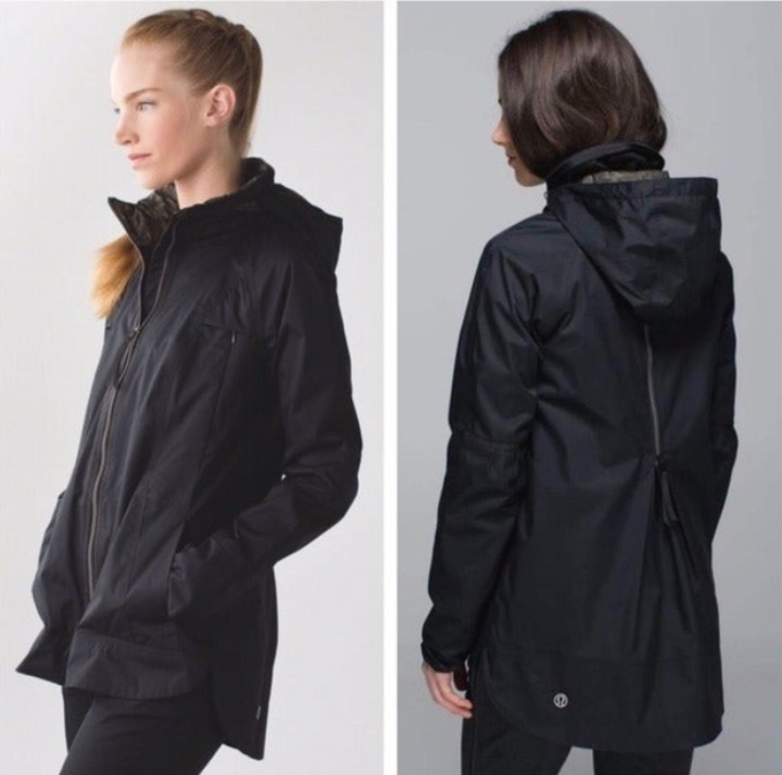 Lululemon Athletica Rare Fo Drizzle Rain Coat Jacket Black 4 lululemon athletica