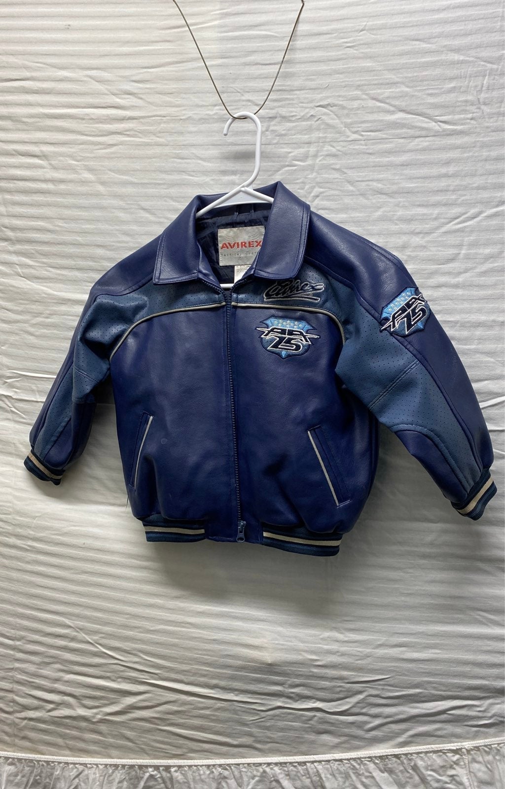 blue avirex leather jacket