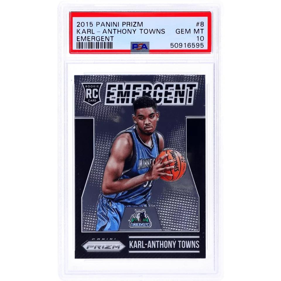 Graded 2015-16 Panini Prizm Karl-Anthony Towns #8 Emergent Rookie Card PSA 10
