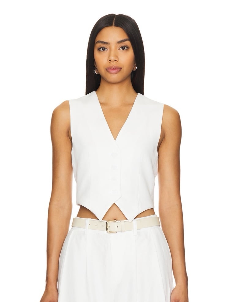Enza Costa Twill Vest(off white) • MSRP 345• 0/XS NWOT