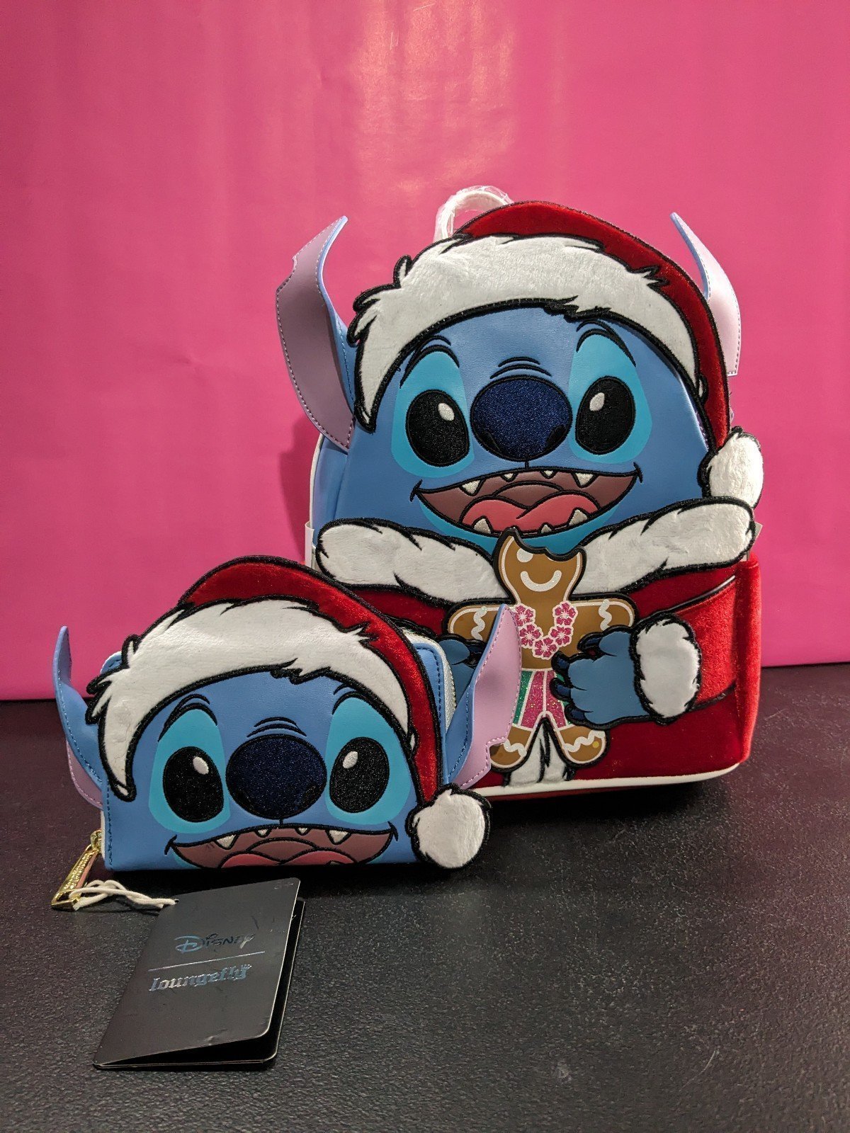 Loungefly Lilo and Stitch Santa Mini Backpack & Wallet Set