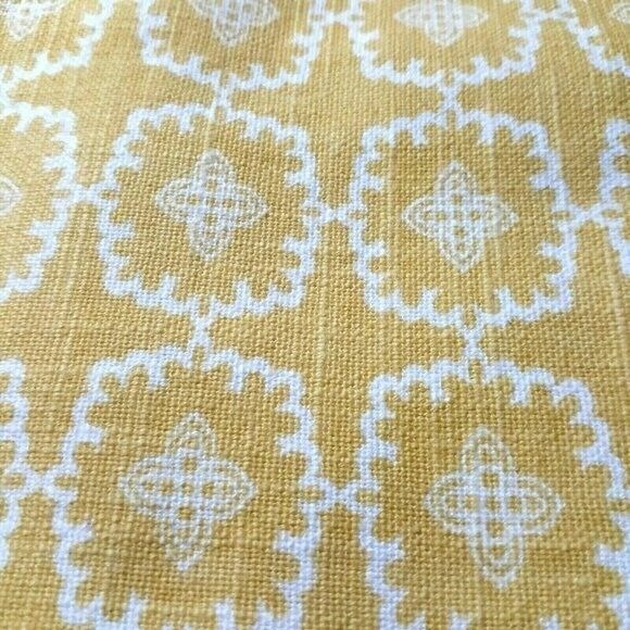Cloth Napkins Butter Yellow Dinner Party Cotton Spring Linen Retro Print 5pc
