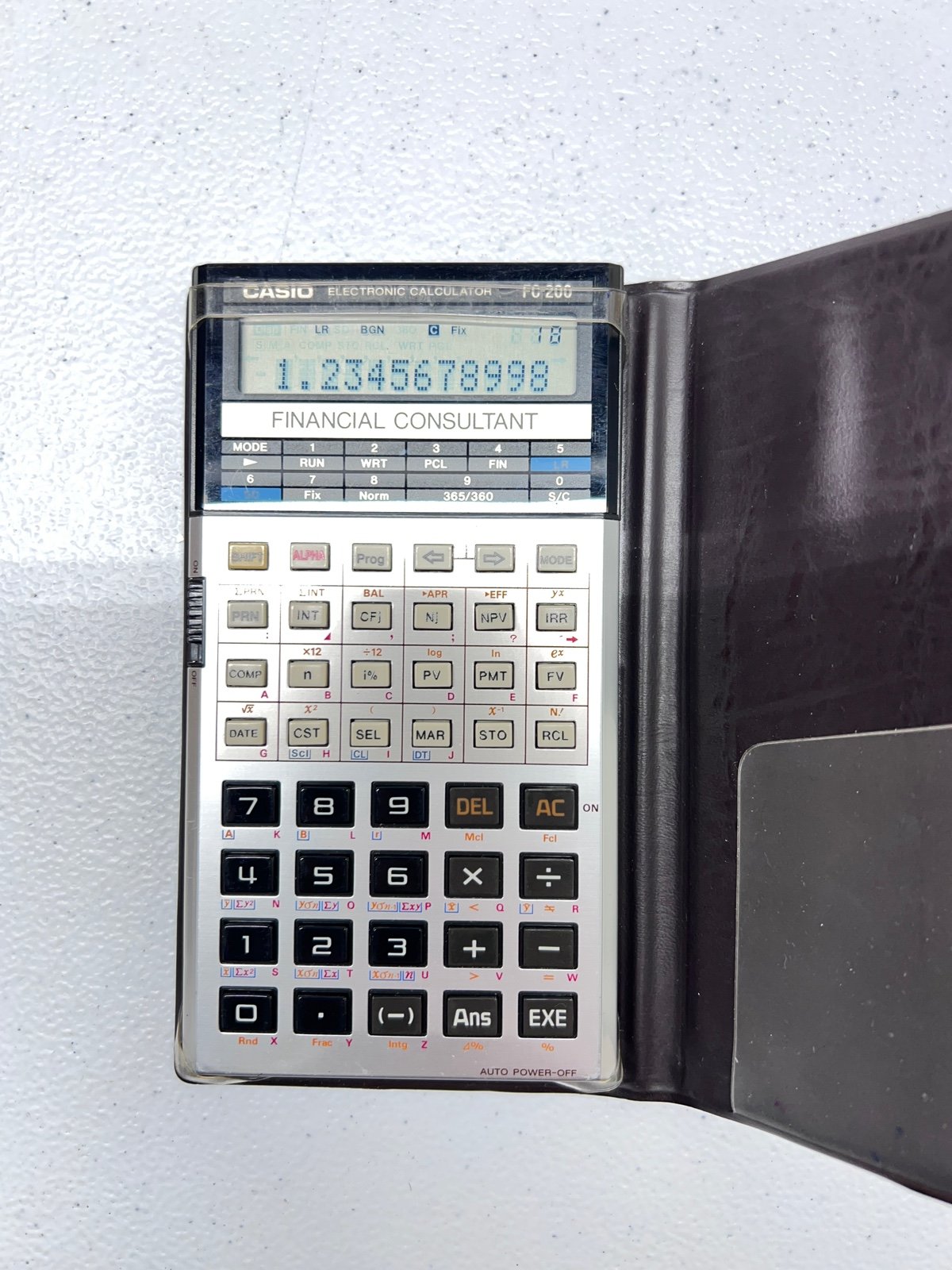 Vintage Casio Electric Calculator FC-200 With Original Case - Year 1990s