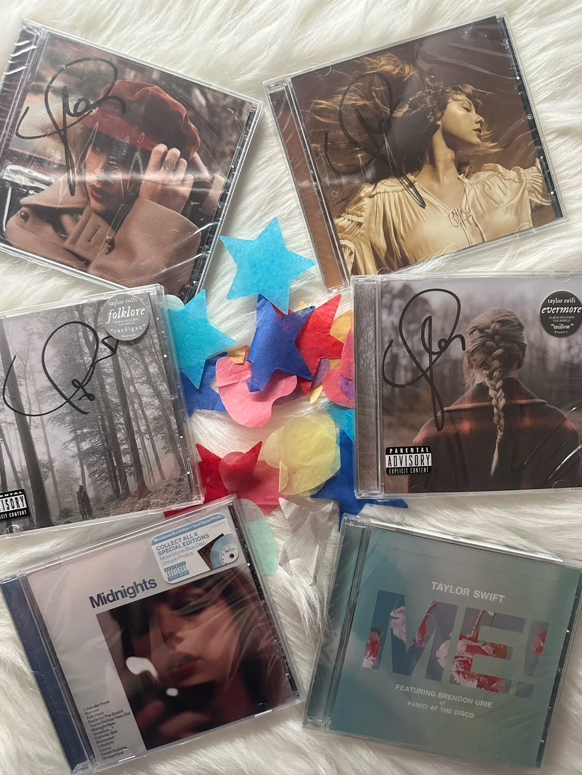 Taylor Swift SIGNED CDs Red Fearless Folklore Evermore Midnights SEALED NEW