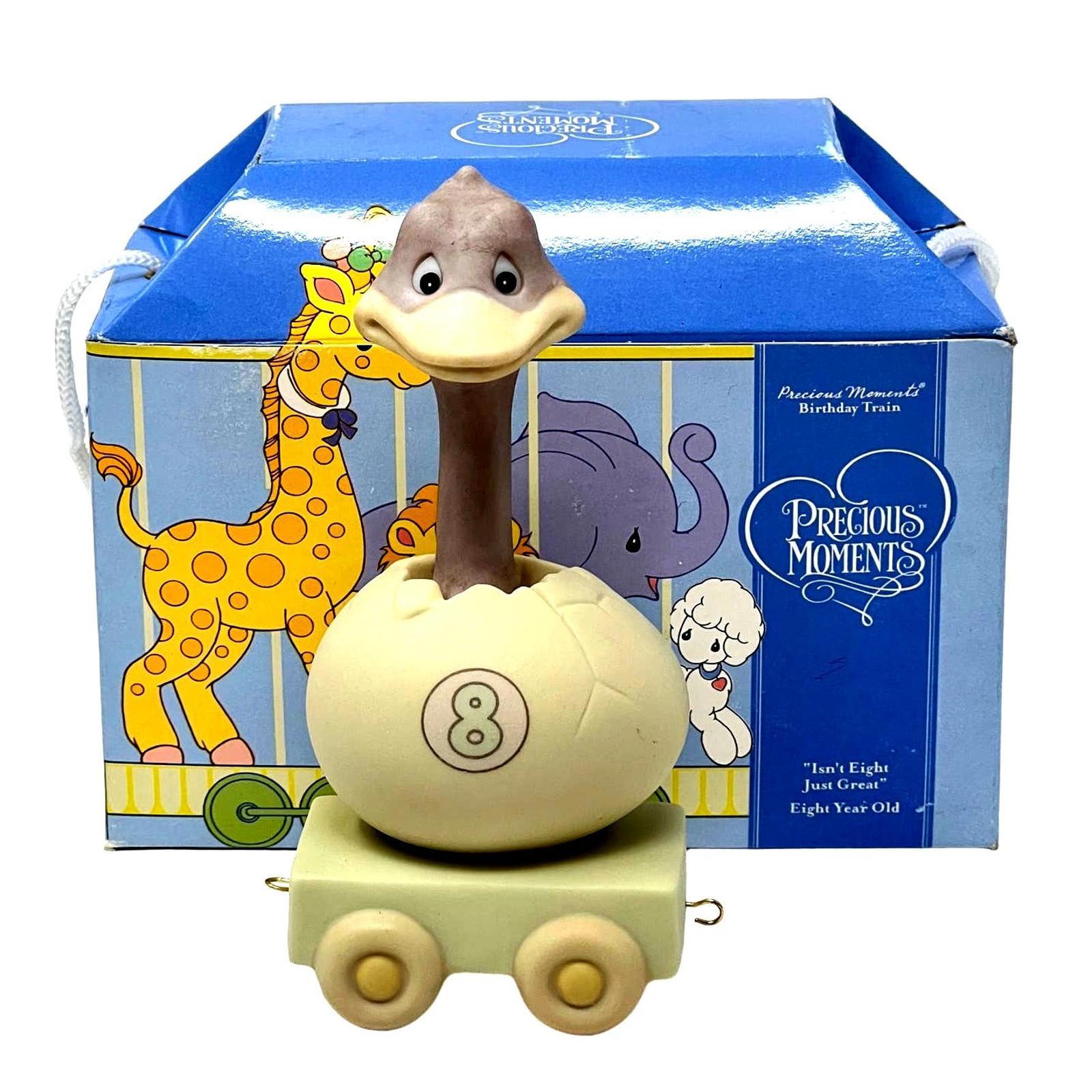 Precious Moments Birthday Train -Age 8- Isn't 8 Just Great Ostrich Egg 2007