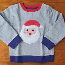 New Baby Boden Santa Christmas sweatshirt / sweater - Size 2-3