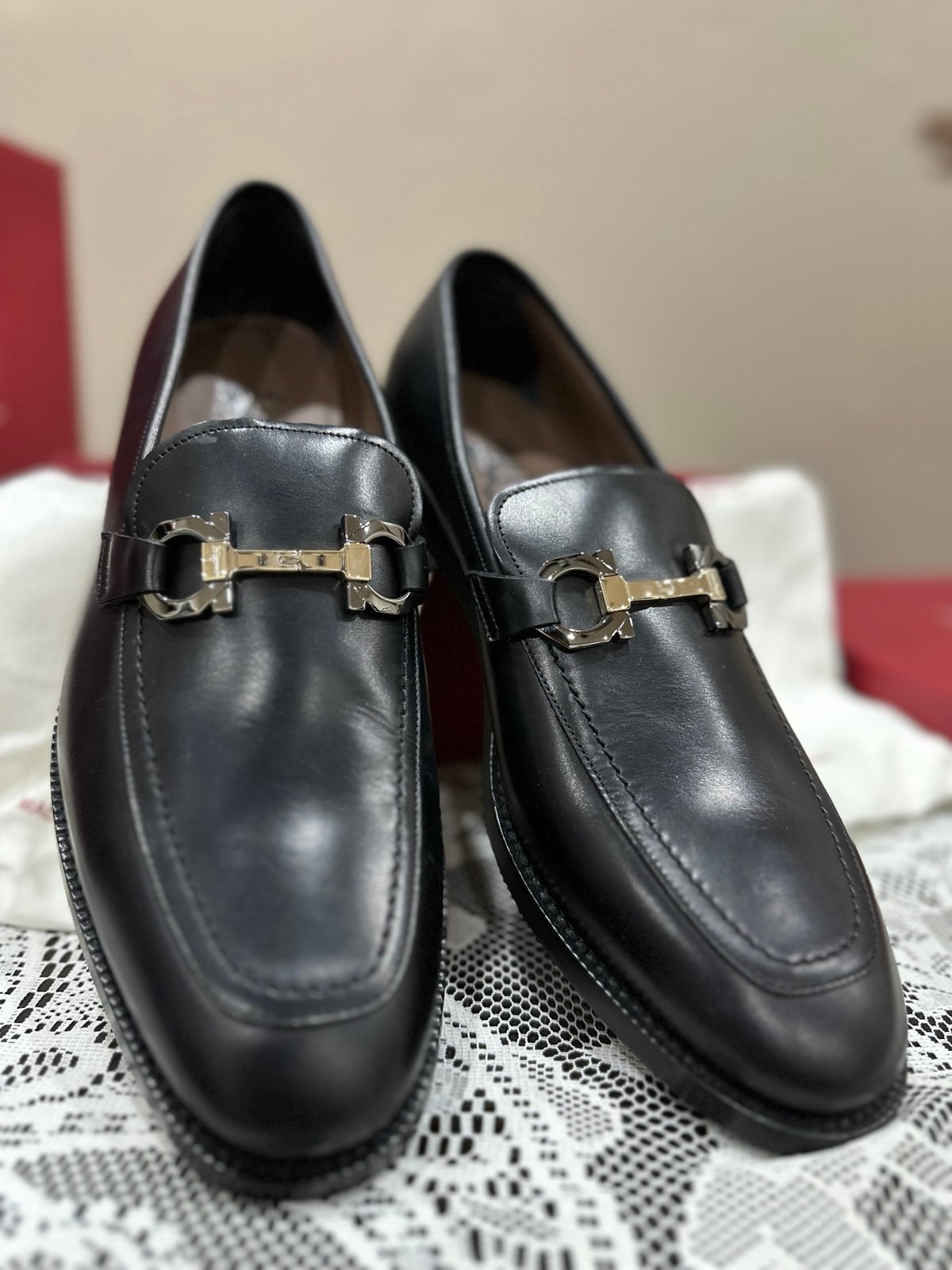 salvatore ferragamo men’s slip on gancini