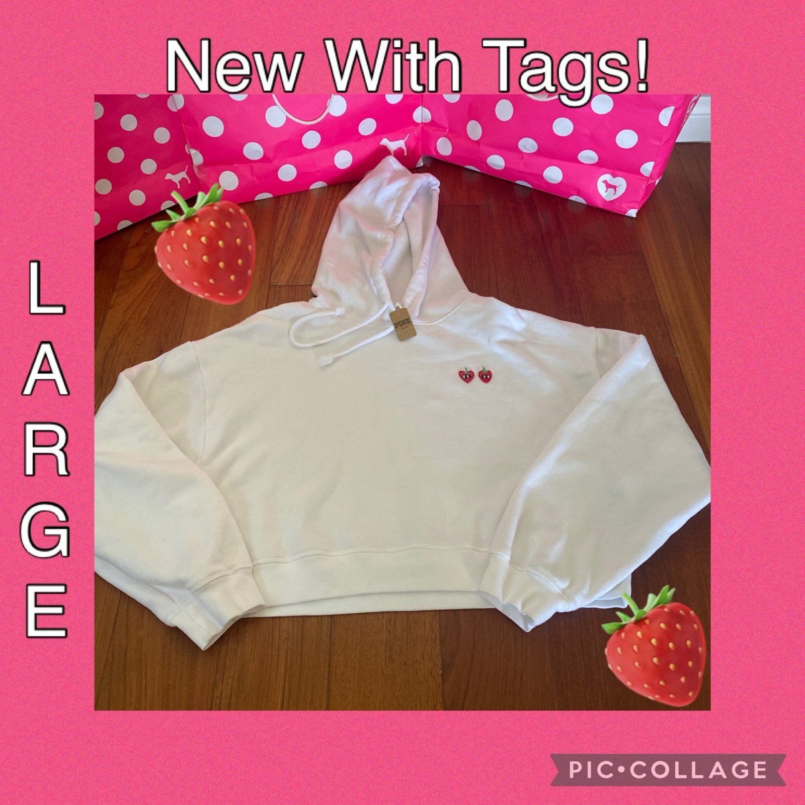 VS PINK Crossover Cropped Hoodie - NEW WITH TAGS - LARGE