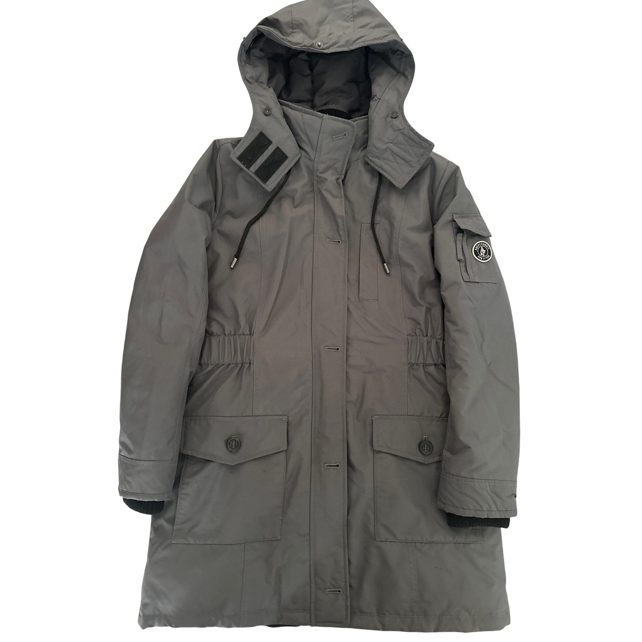 Abercrombie Arctic Parka Coat Winter Padded Hooded Gray Women's Large L Heavy