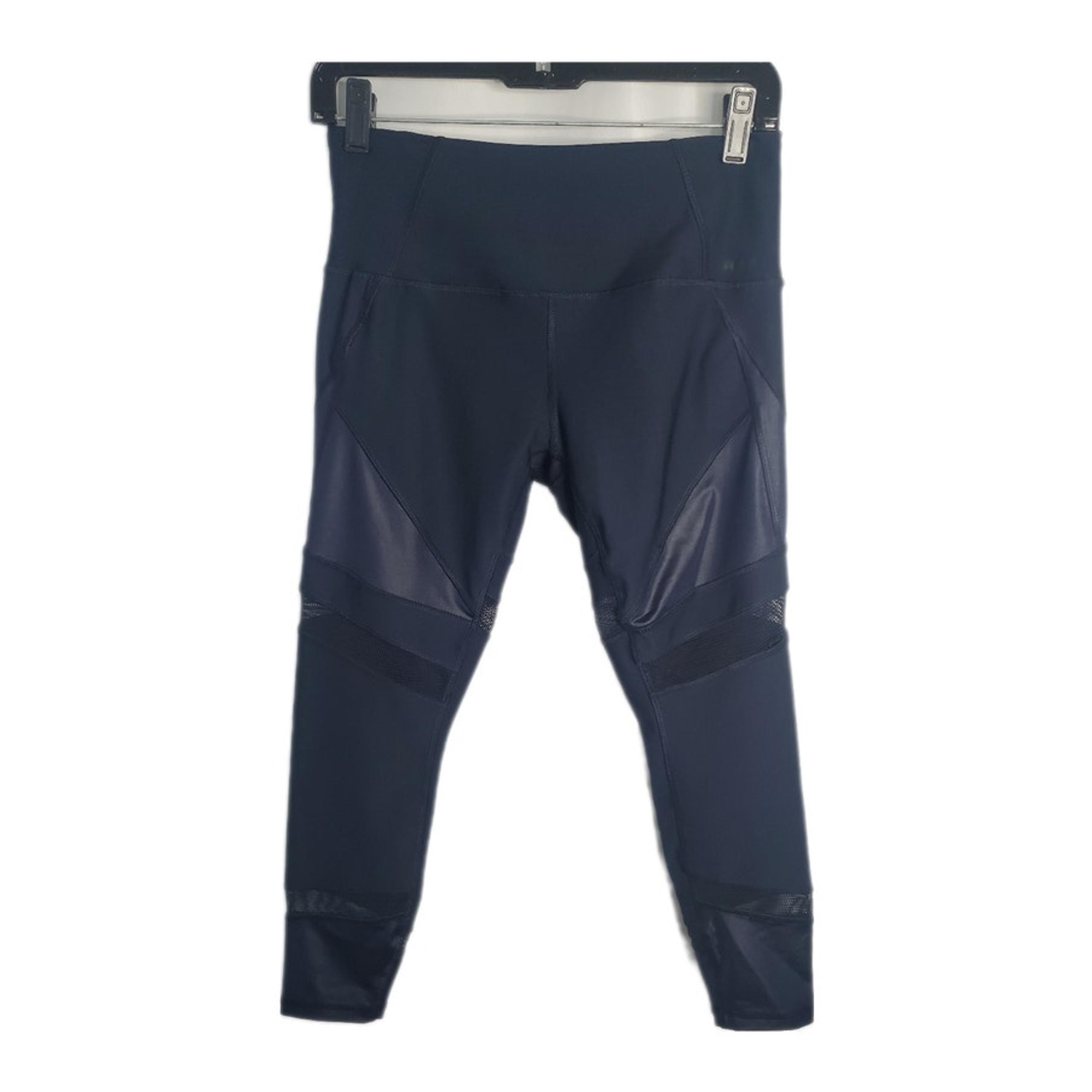 RBX live life active dark blue mesh panel athletic leggings cropped sz Medium
