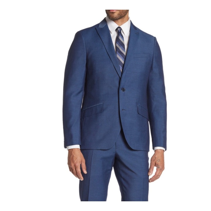 Savile Row Blue Trim Fit Brixton Suit Coat Jacket 42L NWOT